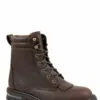 Roper Mens Brown Leather 8in Lace-Up Canadian Steel Toe Work Boots