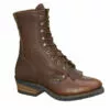 AdTec Mens Chestnut 9in Packer Full Grain Leather Work Boots -Boots Sales Shop 1173