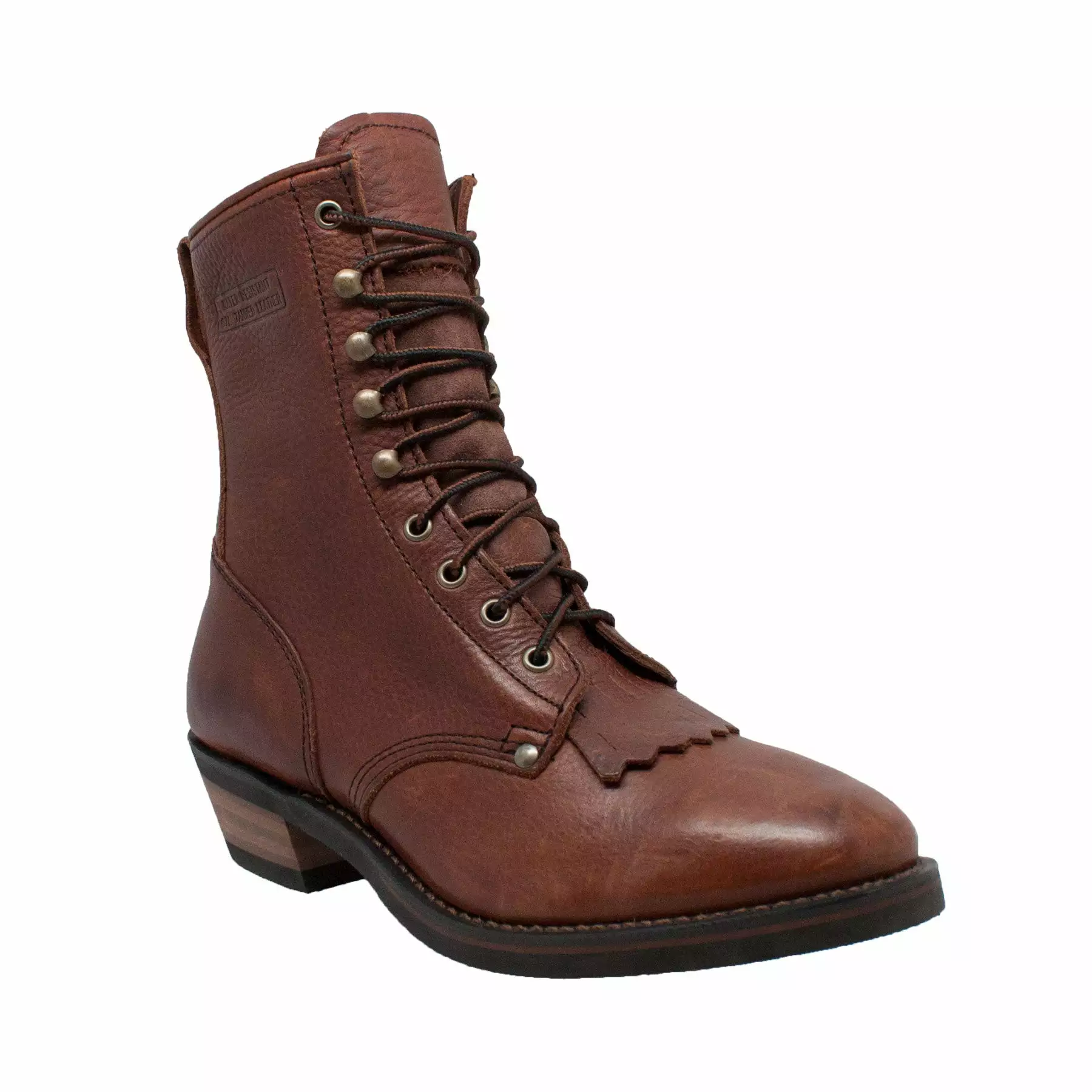 AdTec Mens Chestnut 9in Packer Full Grain Leather Work Boots 4 AdTec Mens Chestnut 9in Packer Full Grain Leather Work Boots - Image 2