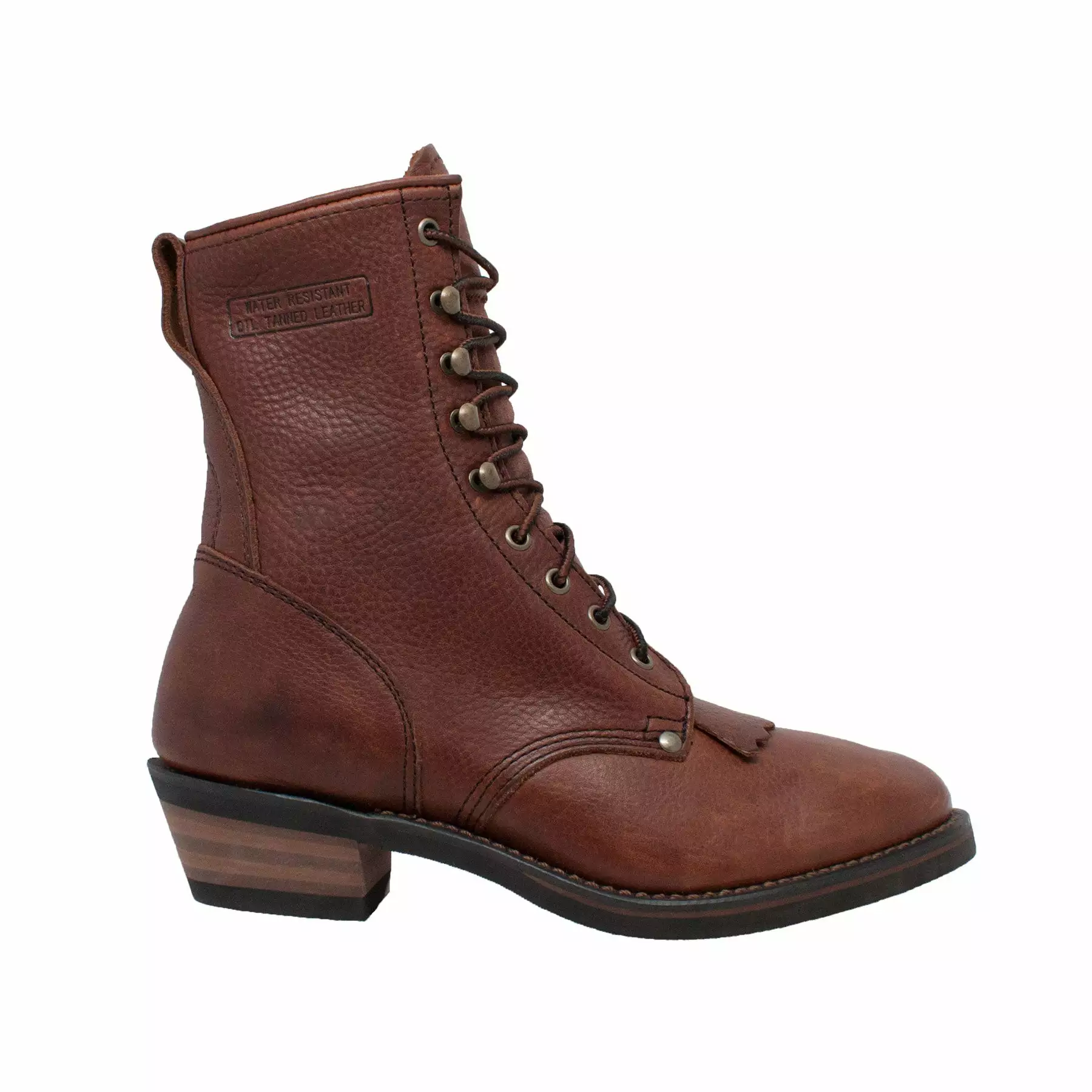 AdTec Mens Chestnut 9in Packer Full Grain Leather Work Boots 8 AdTec Mens Chestnut 9in Packer Full Grain Leather Work Boots - Image 6