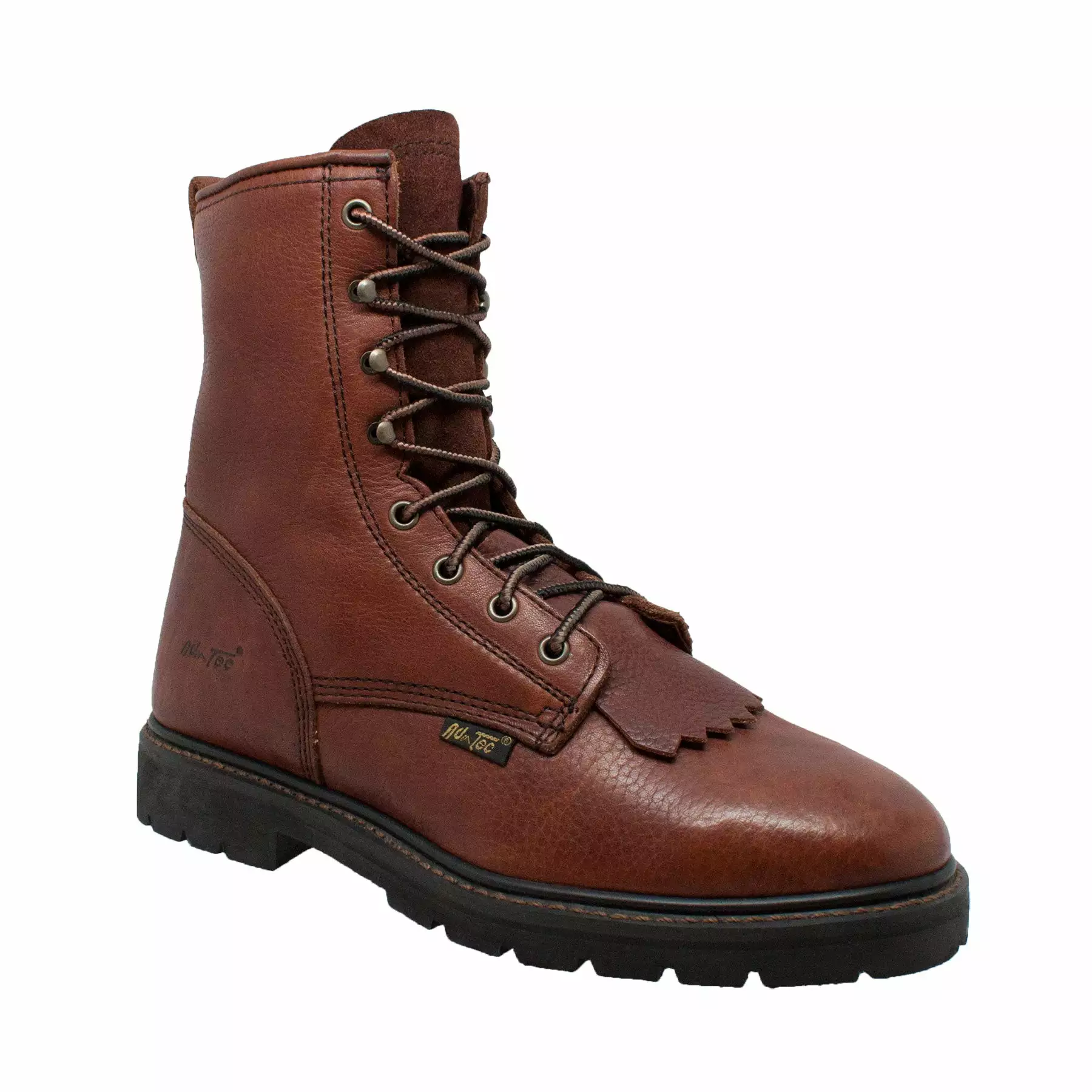 AdTec Mens Chestnut 9in Lacer Work Boots Leather Packer 4 AdTec Mens Chestnut 9in Lacer Work Boots Leather Packer - Image 2