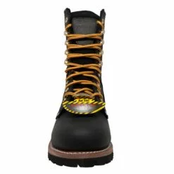AdTec Mens Black 9in WP ST Logger Work Boots Oiled Leather -Boots Sales Shop 1428WPfront