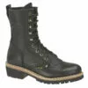 AdTec Mens Black 10in Fireman Logger Kiltie Leather Work Boots -Boots Sales Shop 1964