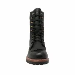 AdTec Mens Black 10in Fireman Logger Kiltie Leather Work Boots -Boots Sales Shop 1964 front