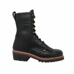 AdTec Mens Black 10in Fireman Logger Kiltie Leather Work Boots -Boots Sales Shop 1964 side