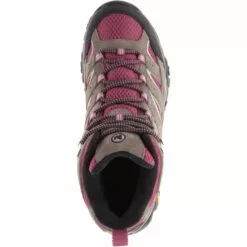 MERRELL Women's Moab 2 Mid Waterproof Hiking Boots, Boulder/ Blush -Boots Sales Shop 2033039 201 alt1