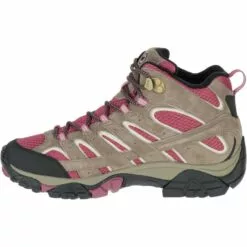 MERRELL Women's Moab 2 Mid Waterproof Hiking Boots, Boulder/ Blush -Boots Sales Shop 2033039 201 alt4