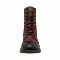 AdTec Womens Black/Dark Cherry 8in Packer Soft Toe Leather Work Boots -Boots Sales Shop 2179 front