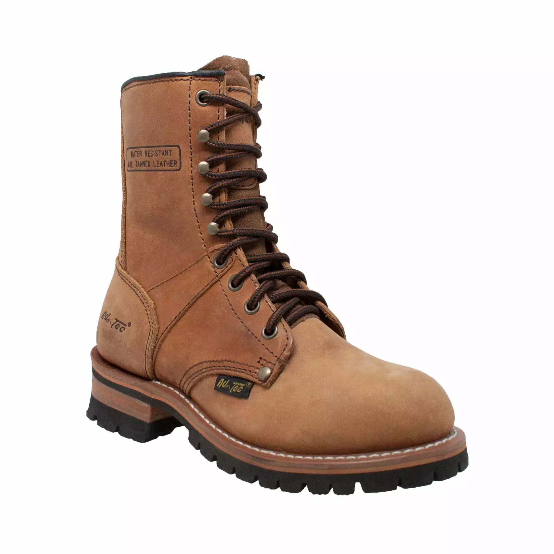 AdTec Womens Brown 9in Logger Crazy Horse Leather Work Boots 2 AdTec Womens Brown 9in Logger Crazy Horse Leather Work Boots