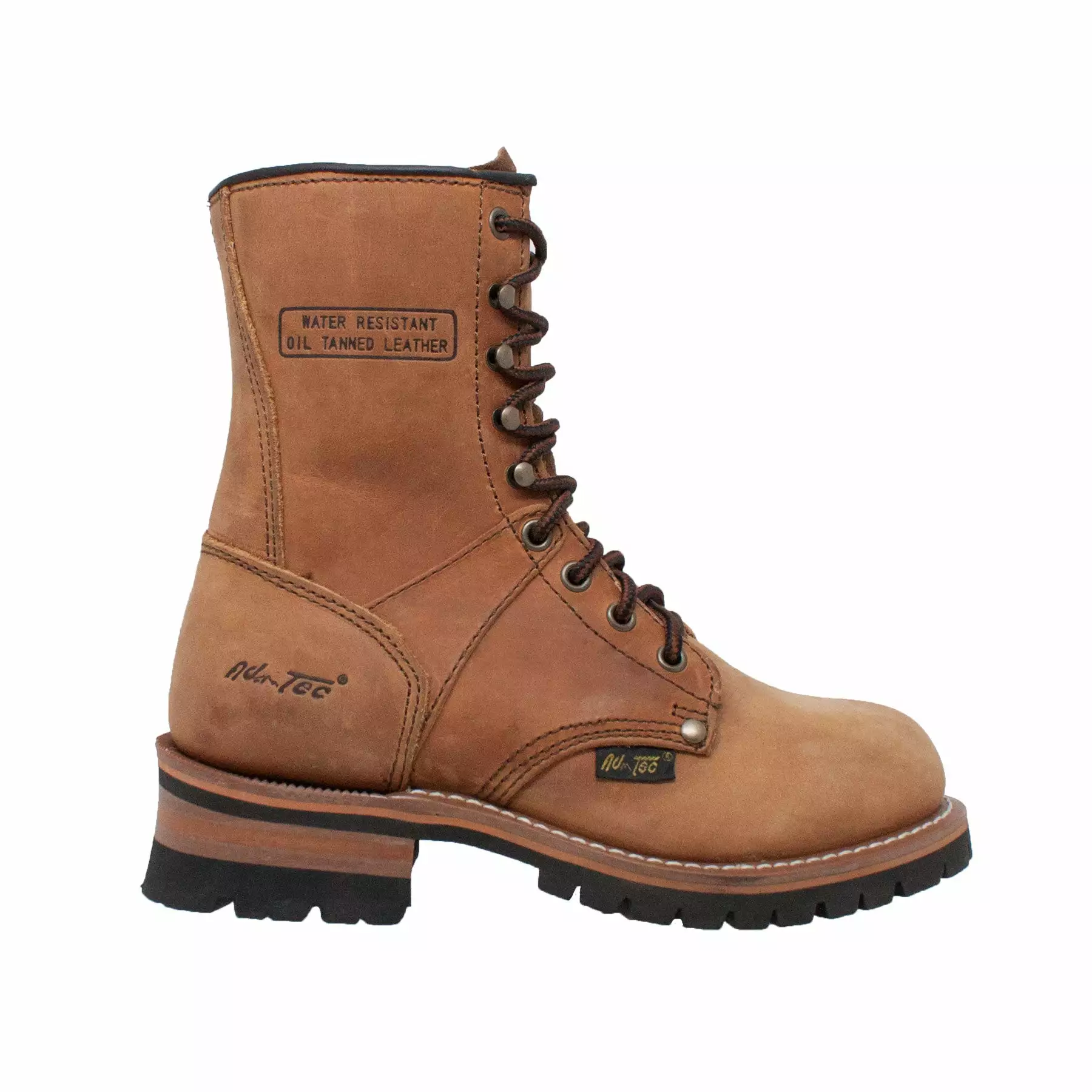 AdTec Womens Brown 9in Logger Crazy Horse Leather Work Boots 3 AdTec Womens Brown 9in Logger Crazy Horse Leather Work Boots - Image 2