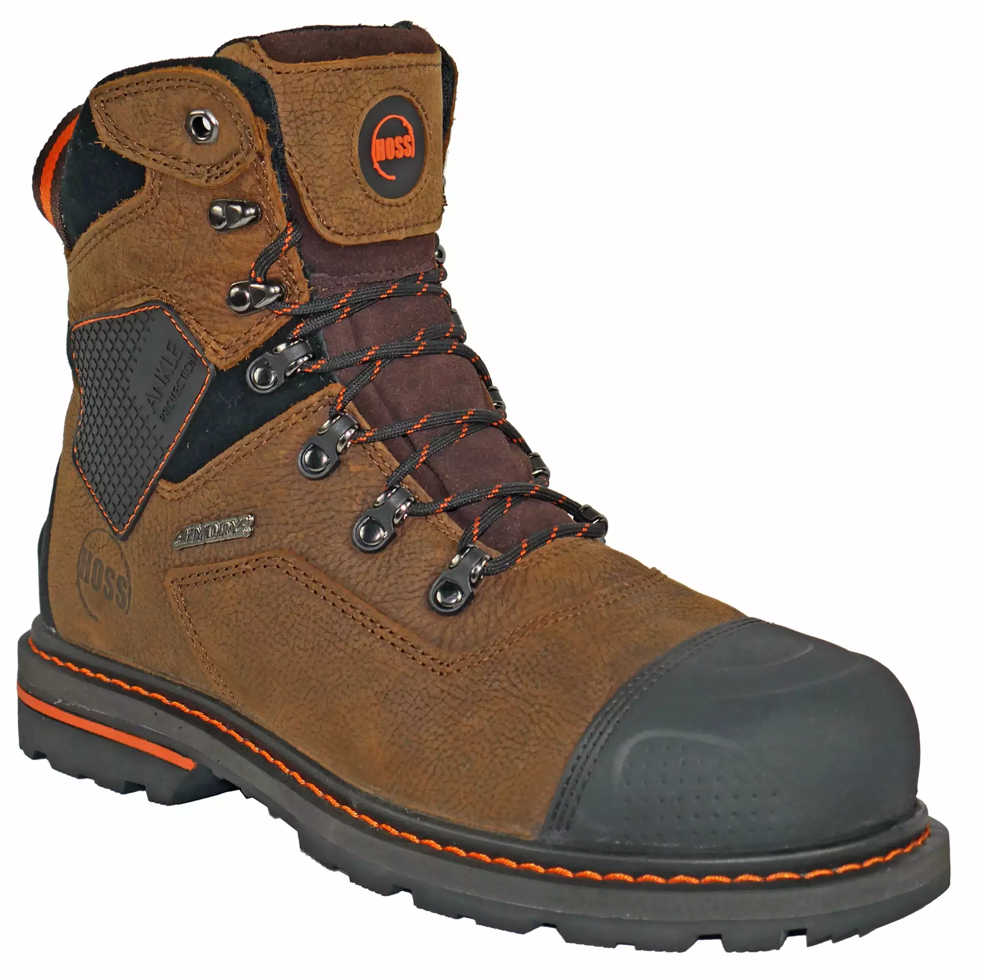 Hoss Boots Mens Brown Leather Range 6in CT PR Work Boots 3 Hoss Boots Mens Brown Leather Range 6in CT PR Work Boots