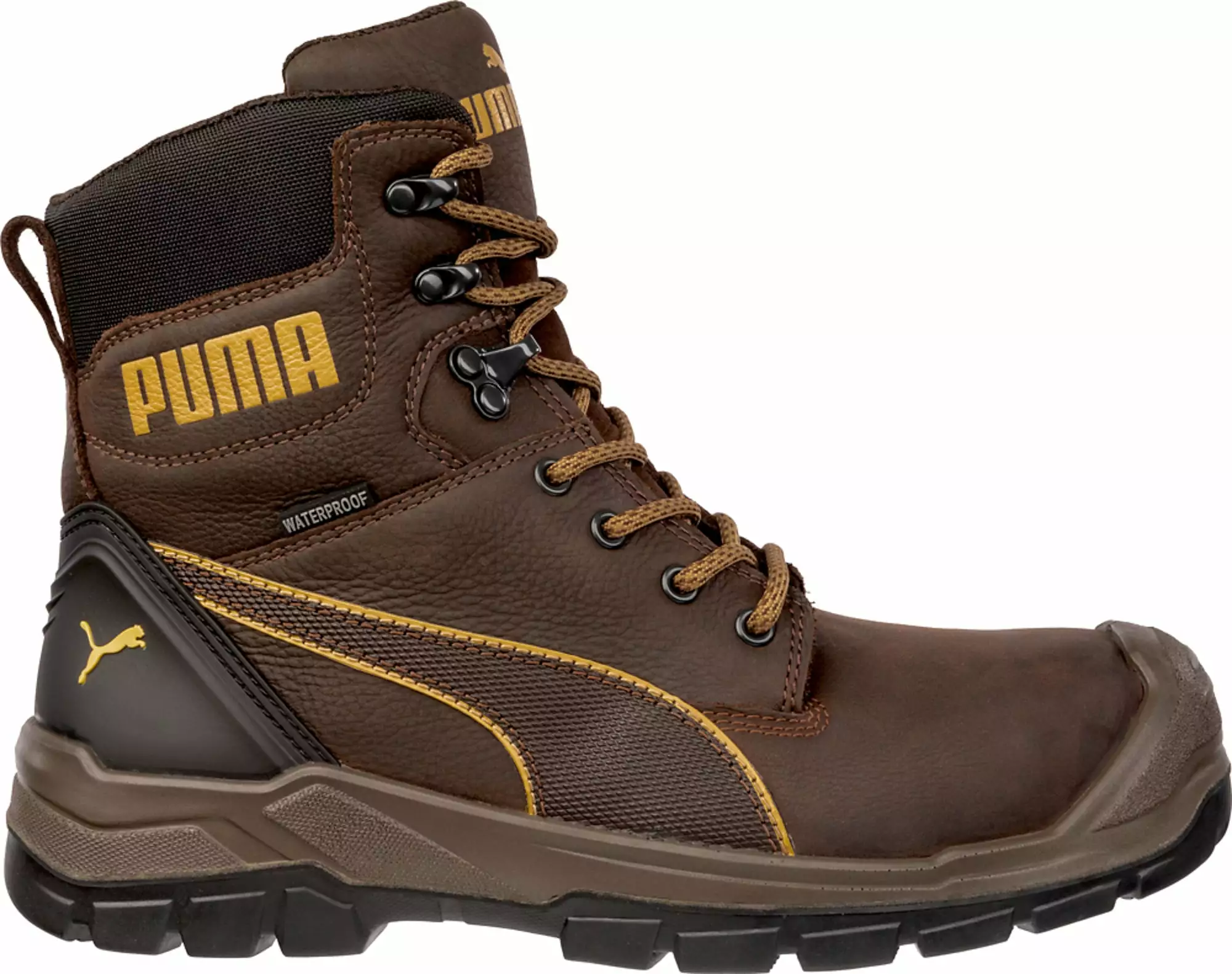 Puma Safety Brown Mens Leather Conquest CTX High WP CT Lace-Up Work Boots 3 Puma Safety Brown Mens Leather Conquest CTX High WP CT Lace-Up Work Boots