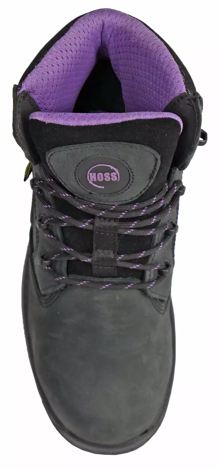 Hoss Boots Womens Black Leather Lacy 6in MetGuard Work Boots 10 Hoss Boots Womens Black Leather Lacy 6in MetGuard Work Boots - Image 8