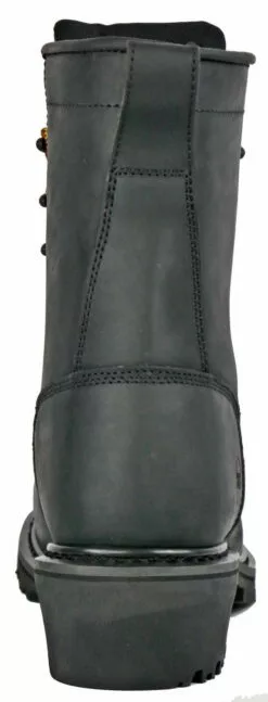 Hoss Boots Mens Black Leather Cross Cut 8in Kiltie CT Work Boots -Boots Sales Shop 80114 3l 20copy 202