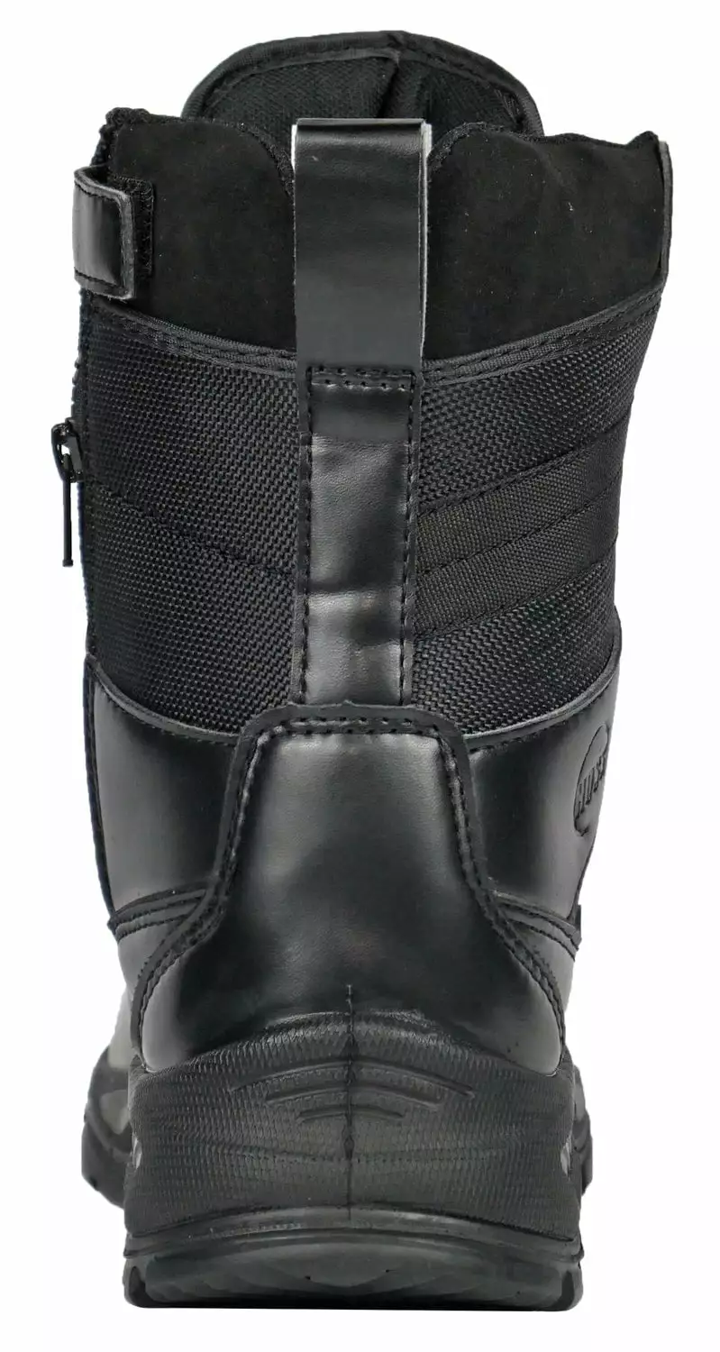 Hoss Boots Mens Black Leather Watchman 8in Side Zip Work Boots 5 Hoss Boots Mens Black Leather Watchman 8in Side Zip Work Boots - Image 3