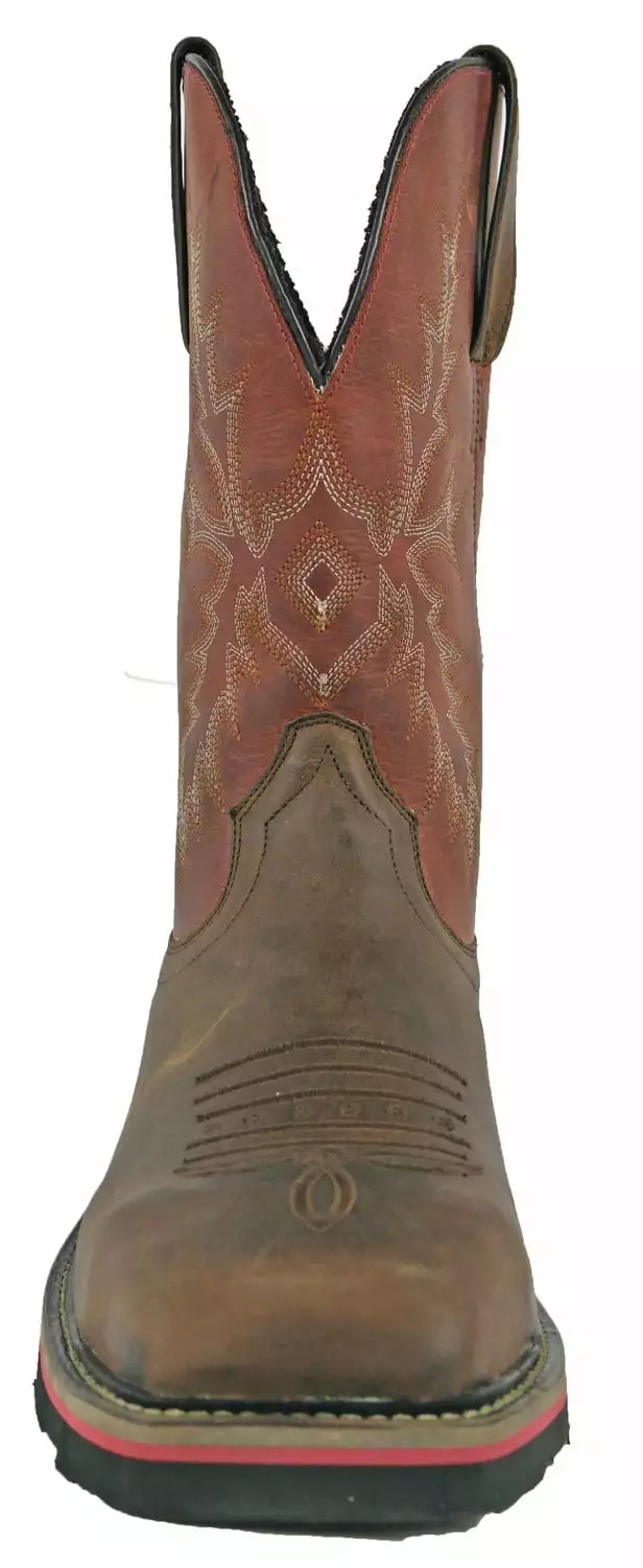 Hoss Boots Mens Cognac Red Leather Landon Western ST Work Boots 7 Hoss Boots Mens Cognac Red Leather Landon Western ST Work Boots - Image 5