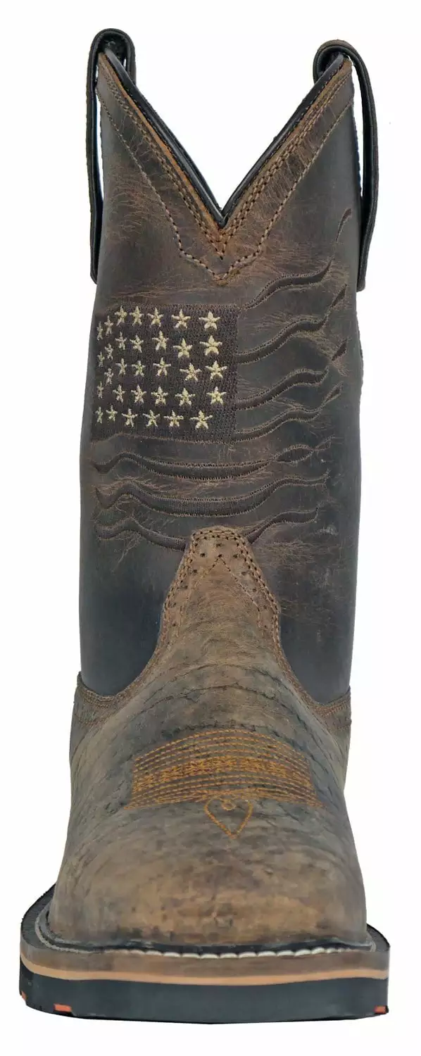 Hoss Boots Mens Brown Leather Rushmore Work Boots 8 Hoss Boots Mens Brown Leather Rushmore Work Boots - Image 6