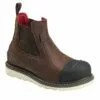 Avenger Mens Brown Leather Comp Toe 6in Wedge Romeo Work Boots -Boots Sales Shop A7505