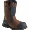 Avenger Mens Brown/Black Leather Comp Toe Wellington Met Work Boots -Boots Sales Shop A7896 1