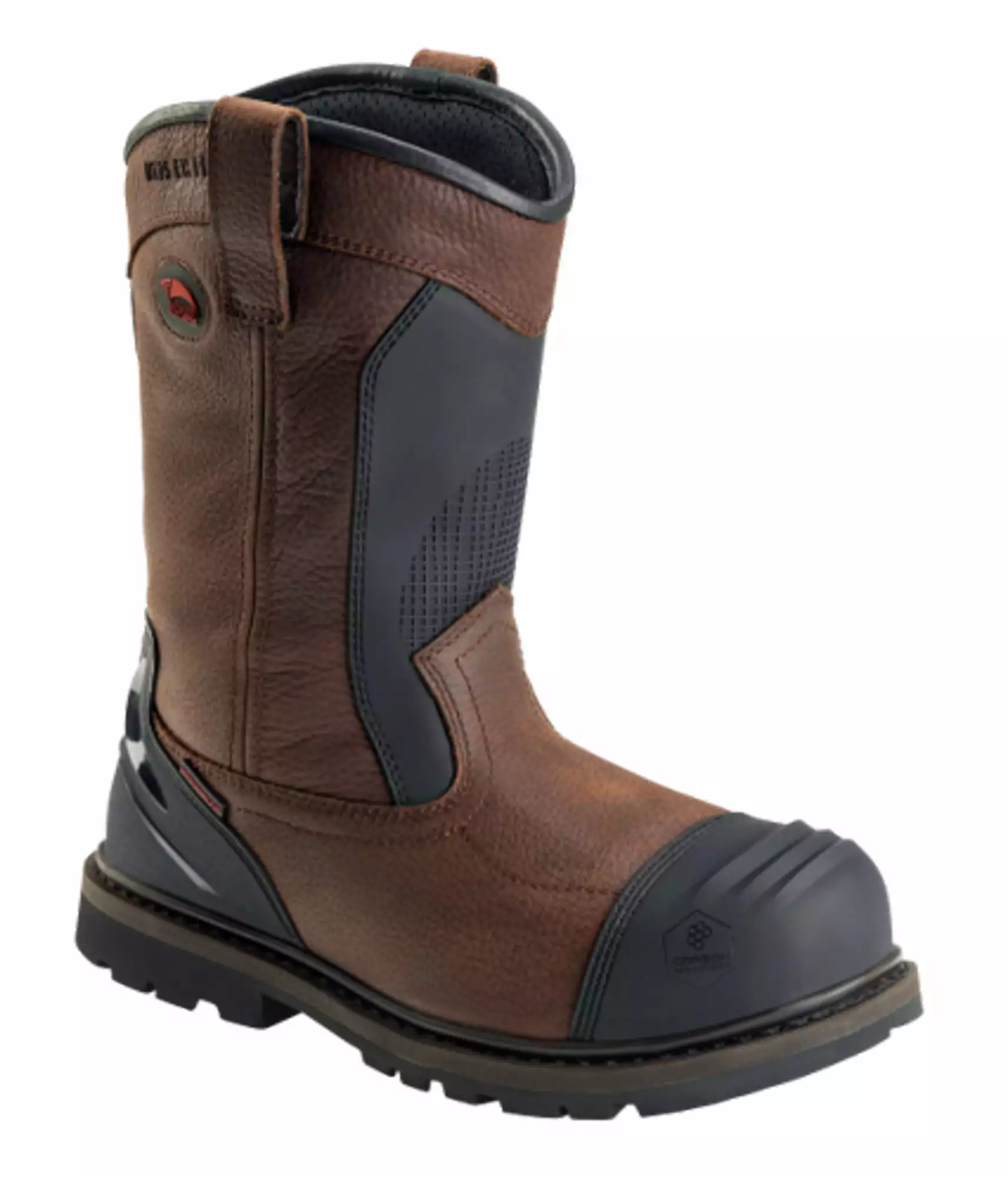 Avenger Mens Brown/Black Leather Comp Toe Wellington Met Work Boots 3 Avenger Mens Brown/Black Leather Comp Toe Wellington Met Work Boots