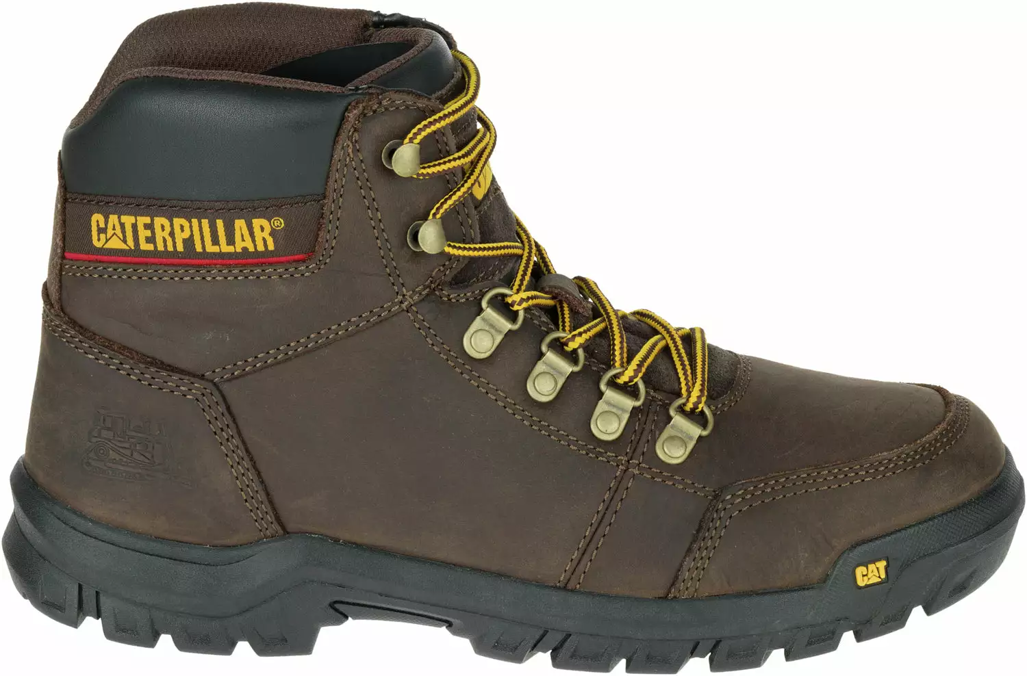 CAT Mens Outline Seal Brown Leather Work Boots 3 CAT Mens Outline Seal Brown Leather Work Boots