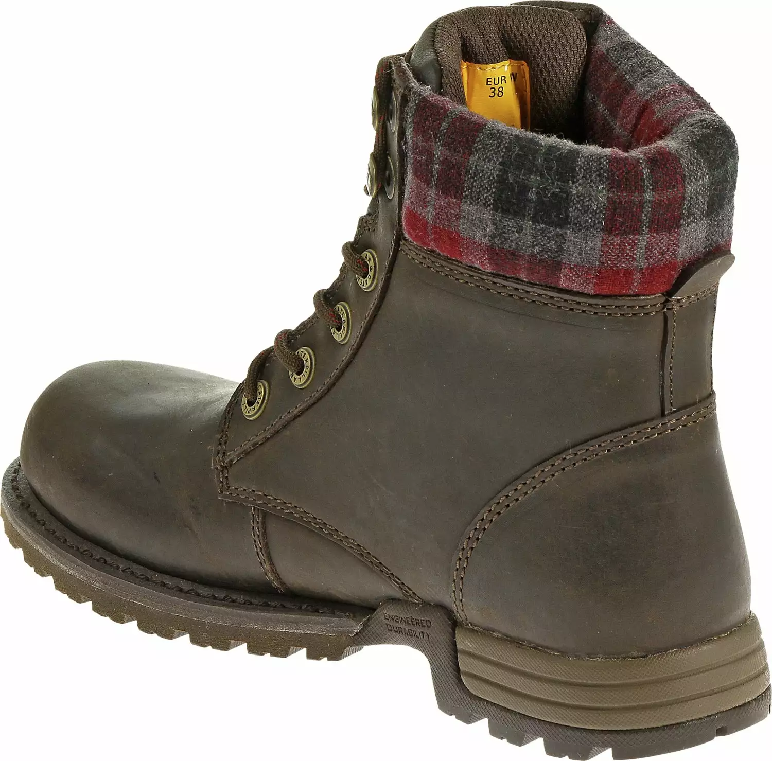 CAT Womens Kenzie St Bark Leather Work Boots 9 M 5 CAT Womens Kenzie St Bark Leather Work Boots 9 M - Image 3