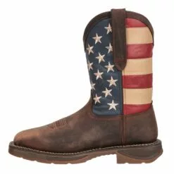 Durango Mens Multi-Color Leather ST Union Flag Work Boots -Boots Sales Shop DB020 instep birdseye square
