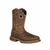 Workin' Rebel By Durango Mens Brown Leather 11in Steel Toe Cowboy Boots -Boots Sales Shop DB4354 square