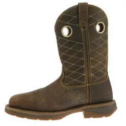 Workin' Rebel By Durango Mens Brown Leather 11in Steel Toe Cowboy Boots -Boots Sales Shop DB4354 instep profile square