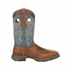 Durango Mens Dark/Blue Denim Leather ST PullOn Work Boots -Boots Sales Shop DDB0134 profile