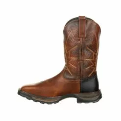 Durango Mens Tobacco Leather Maverick Vent ST Work Boots -Boots Sales Shop DDB0175 instep profile