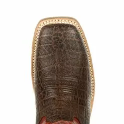 Durango Mens Elephant/Crimson Leather Maverick Pro ST WP Work Boots -Boots Sales Shop DDB0301 birdseye