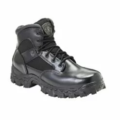 Rocky Boots Rocky Womens Black Leather Alpha Force WP Public Service Work Boots