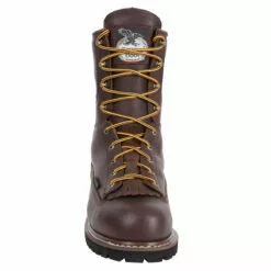 Georgia Mens Chocolate Leather Steel Toe WP Logger Work Boots -Boots Sales Shop G103 front square