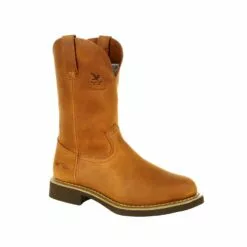 Boots Sales Shop 44 Georgia Mens Prairie Chestnut Leather Carbo-Tec Wellington Work Boots