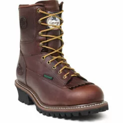 Georgia Mens Chocolate Leather Waterproof EH Logger Boots -Boots Sales Shop G7113 square eb30d1a4 983f 44c6 a1b6 4f5073a9bc08