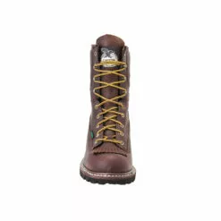 Georgia Mens Chocolate Leather Waterproof EH Logger Boots -Boots Sales Shop G7113 front square bef5113a 7199 4a1f bfea da8aa5dd0c70