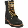 Georgia Mens Black Leather 8in Oil Resistant Logger Work Boots -Boots Sales Shop G8120 square