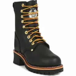 Georgia Mens Black Leather 8in Oil Resistant Logger Work Boots