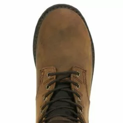 Georgia Brookville Mens Dark Brown Leather Waterproof 8in Work Boots -Boots Sales Shop G9134 birdseye square