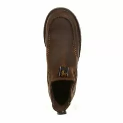 Georgia Mens Dark Brown Leather Athens Chelsea WP Work Boots -Boots Sales Shop GB00156 birdseye