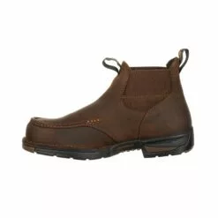 Georgia Mens Dark Brown Leather Athens Chelsea WP Work Boots -Boots Sales Shop GB00156 instep profile