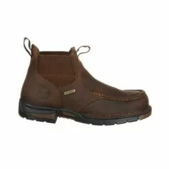 Georgia Mens Dark Brown Leather Athens Chelsea WP Work Boots -Boots Sales Shop GB00156 profile