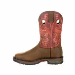 Georgia Mens Brown/Red Leather SPR WP CarboTec Work Boots -Boots Sales Shop GB00221 instep profile