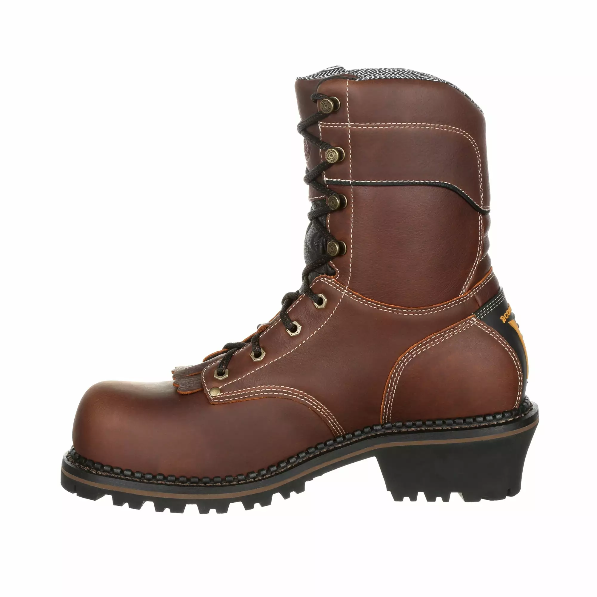 Georgia Mens Brown Leather SPR WP AMP CT Logger Boots 7 Georgia Mens Brown Leather SPR WP AMP CT Logger Boots - Image 5