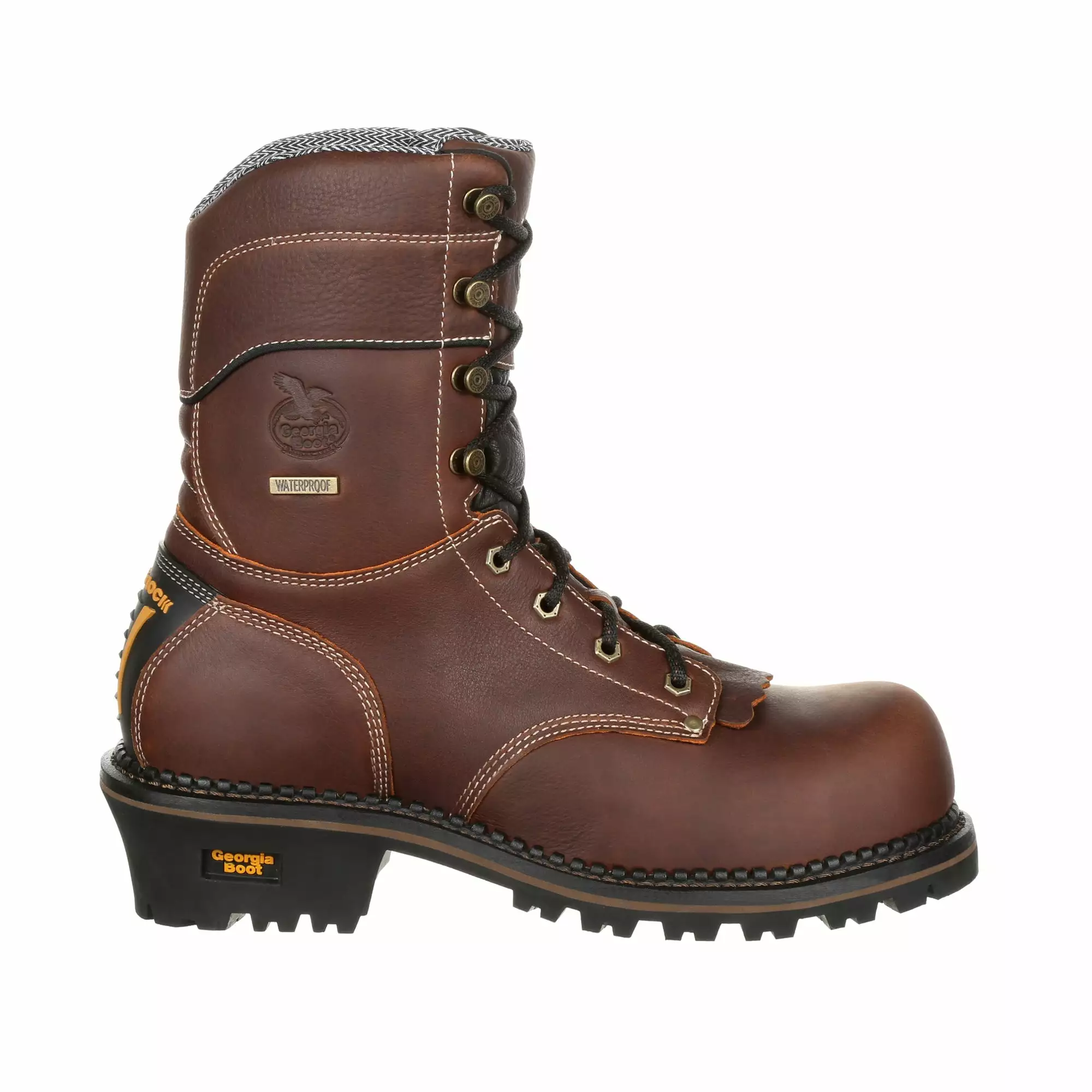 Georgia Mens Brown Leather SPR WP AMP CT Logger Boots 9 Georgia Mens Brown Leather SPR WP AMP CT Logger Boots - Image 7