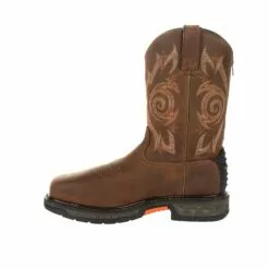Georgia Mens Brown Leather CarboTec WP ST Work Boots -Boots Sales Shop GB00264 instep profile
