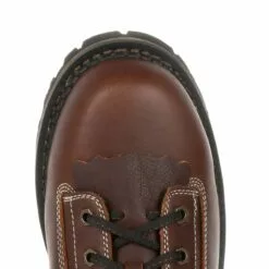 Georgia Mens Brown Leather Low Heel Logger Work Boots 11 Georgia Mens Brown Leather Low Heel Logger Work Boots -Boots Sales Shop GB00270 birdseye