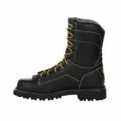 Georgia Mens Black Leather Logger AMP WP Work Boots 11 Georgia Mens Black Leather Logger AMP WP Work Boots -Boots Sales Shop GB00271 instep profile