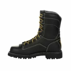 Georgia Mens Black Leather Logger CT WP Work Boots -Boots Sales Shop GB00272 instep profile